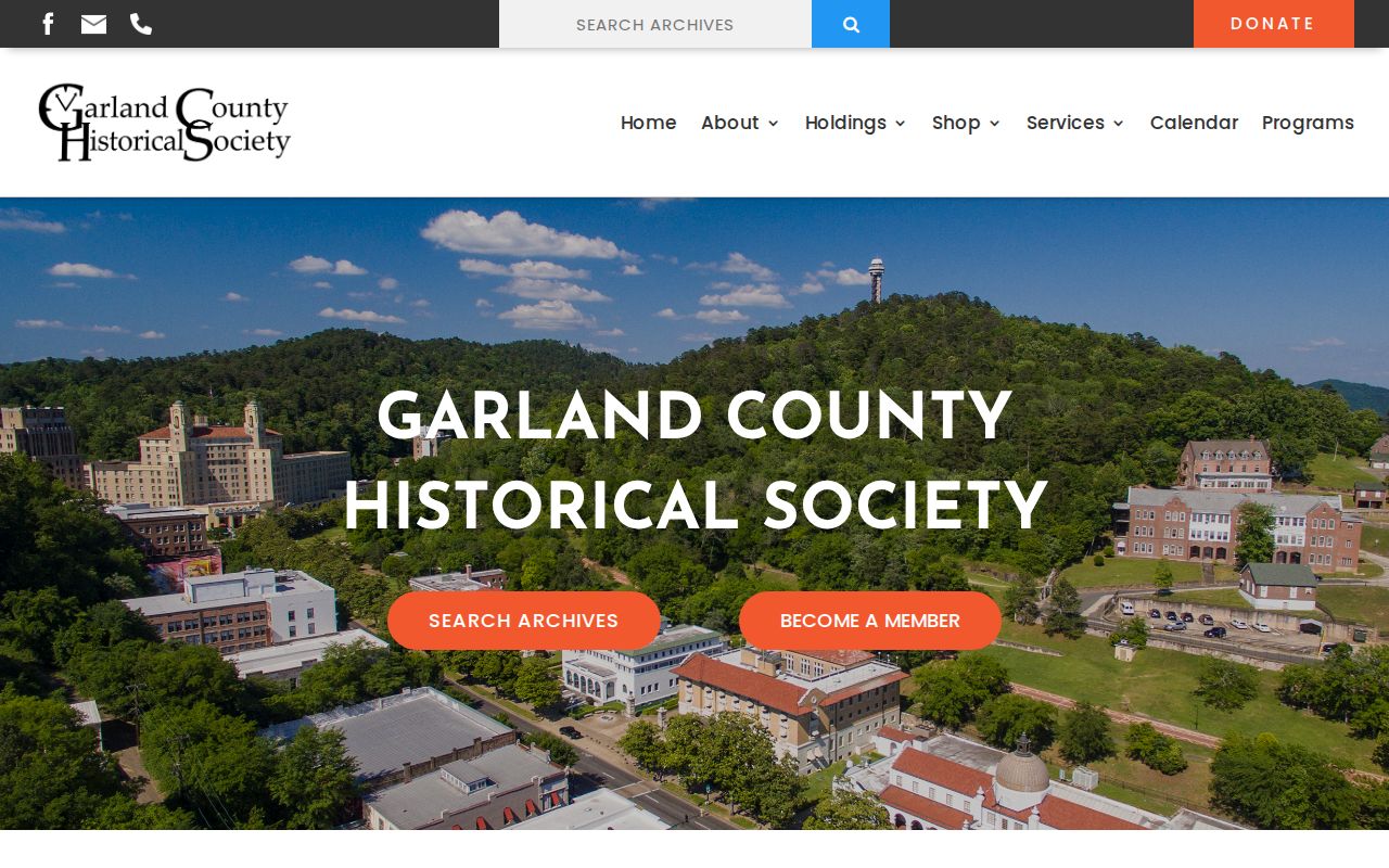 Hot Springs people directories screenshot of Garland County Historical Society collections